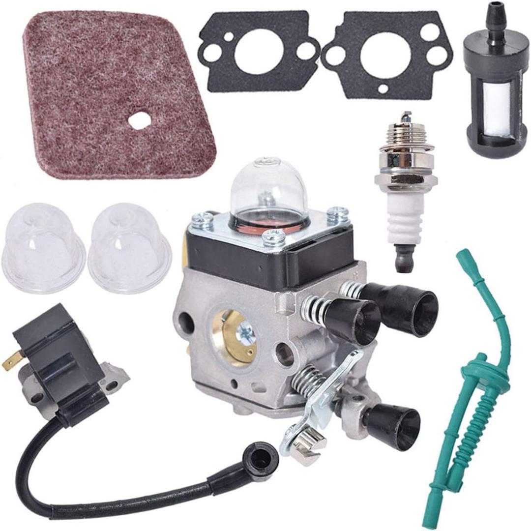 Autoparts Carburetor Ignition Coil Replacement for STIHL FS55 FS38 FS55R KM55 FS45 FS46 String Trimmer Weedeater Parts, Replace C1Q-S66 C1Q-S97A