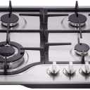 Deli-kit 24 inch LPG/NG Gas Cooktop Dual Fuel Sealed 4 Burners Stainless Steel Gas Cooktop 4 Burners Drop-In Gas Hob DK245-A02 Gas Cooker, 600*510*100
