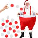 Santa Pants Snowball Fight Red and White Christmas Snowball Toss Activity Game with 20 Xmas Snow Balls Party Toss Game for Families Yard Indoor Outdoor (Large for Adults)