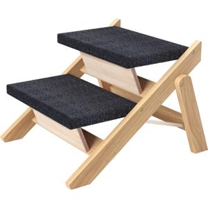 Pet Stairs/Steps, Small Dogs Steps for High Beds, Sofa, Couch, Car, 2-in-1 Foldable Wood Dog Ramp with Non-Slip Pads, Safety, Durable Portable Dog/Cat Ladder Up to 110 lbs, 2 Steps Pet Stairs/Steps, Small Dogs Steps for High Beds, Sofa, Couch, Car, 2-in-1 Foldable Wood Dog Ramp with Non-Slip Pads, Safety, Durable Portable Dog/Cat Ladder Up to 110 lbs, 2 Steps