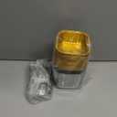 35 Pack 5 OZ Square Mini Baking Pans with Lids, 3.5x3.5 Inch Mini Cake Tins, Aluminum Foil Baking Cups Disposable Cake Containers for Party, Wedding, Birthdays, Black and Gold