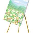 1 PC Gold Easel Stand for Sign, Metal Sign Holder, Adjustable Wedding Sign Stand with Chain Support, Sign Holder for Display, Party Painting.