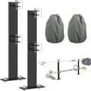 2 Place Weeder Trimmer Racks Holders Hold Carrier for Weeder/Extended Trimmer, Pole Saws, Edgers/Tree Trimmers/Trailer Trimmer Rack/Weed Eater Rack With Trimmer Cover Engine Waterproof Cover 2 Pack