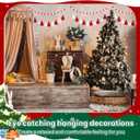 Syhood 4 Pcs Easter Pom Pom Tassel Garland Felt Pompom Ball Banner Tassel Garland for Hanging Decorations Easter Party Supplies Home Decor(Red White Color)