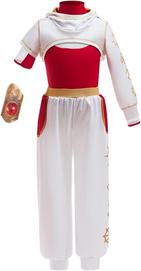 Zombies 4 Nova Costume for Girls Fancy Dress with Cropped Hoodie,T-Shirt,Skirt,Wristband (11-12 Years)