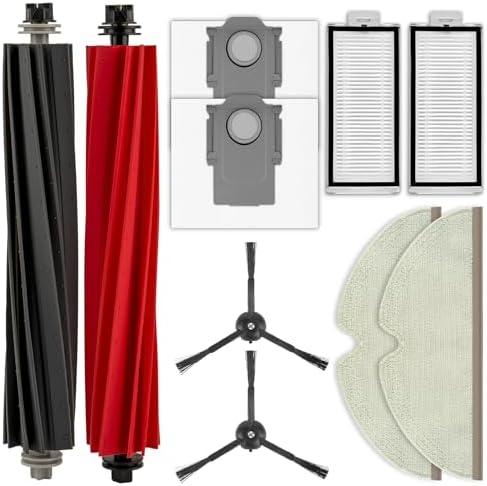 (10 Pack) Q5 Pro+ Replacement Parts Accessories Kit for Roborock Q5 Pro Plus, Q5 Pro+, Q8 Max, Q8 Max+ Robot Vacuum, 2 Roller Brush, 2 HEPA Filters, 2 Side Brushes, 2 Dust bags, 2 Mop Pads