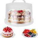 Large Cake Carrier with lid and Handle, Multipurpose Cake Stand with Lid for 11" Cake, Pie, Plastic Cake Container