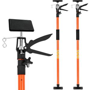  Adjustable Support Pole, Steel 3rd Hand System - Extends 45 to 114 Inch, Supports Up to 154 lbs - Ideal for Jacks, Cargo Bars, Drywalls & Cabinet Installations Count of 2
