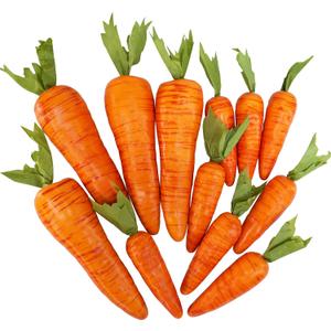 Winlyn 12 Pcs Easter Artificial Carrots Decorative Orange Foam Carrots Lifelike Simulation Artificial Vegetables for Home Kitchen Decor Spring Easter Basket Bunny Wreath DIY Crafts Photo Props