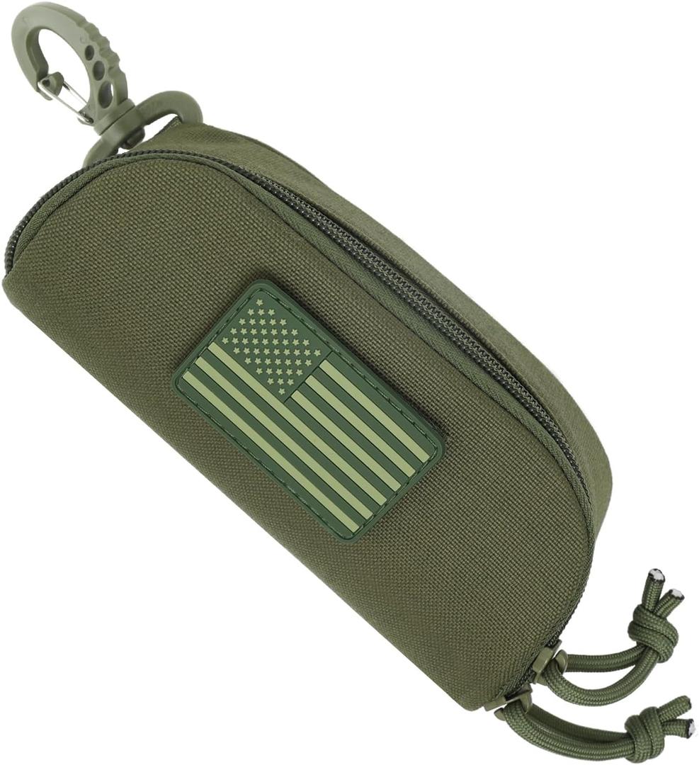 Tactical Molle Glasses Pouch | Semi-rigid Shell with Flag Patch