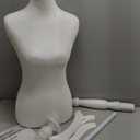 Female Dress Form Mannequin Torso Body with Adjustable Tripod Stand Dress Jewelry Display (Beige)