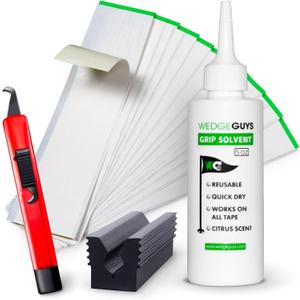 Wedge Guys Golf Grip Kits for Regripping Golf Clubs - Professional Quality - Options Include Hook Blade, 15 or 30 Tape Strips, 5 or 8 oz Solvent, Grip Tape Remover, Bench Vise & Rubber Clamp