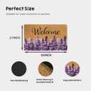 Lavender Door Mat, 30x17 Inch Spring Non-Slip Front Door Welcome Mat | Lavender faux coir doormat with non-slip backing for porch, entryway, front door, and indoor outdoor use.