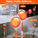 Remiawy Driveway Markers 12 Pack, 48” Driveway Reflectors on Poles, High Visibility Snow Stakes with Double Sided Reflector, Reflective Fiberglass Rods for Snow Plowing, Garage Entrance, Parking Lot