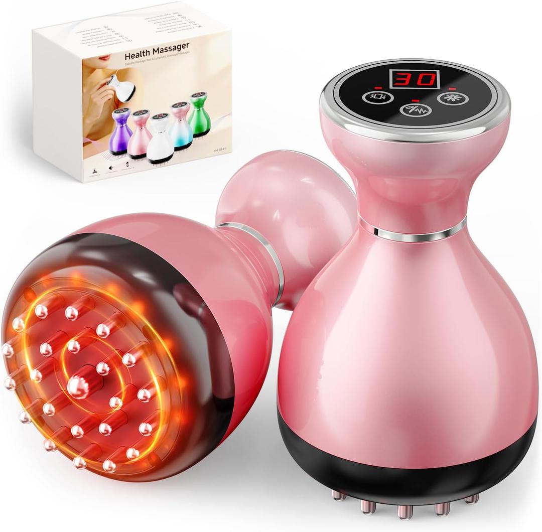 Lymphatic Drainage Massager, Anti-Cellulite Massager For Body Cellulite and Thigh & Belly Stretch Marks Reduction, Handheld Massage tools for lymphedema & lipedema, Sciatica Nerve pain relief Devices