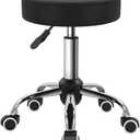 PU Leather Swivel Stool with Wheel for Salon Work Home SPA Shop Height-Adjustable and Cost-Effective Rolling Stool Chair Small (Black)