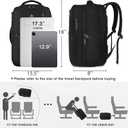 MATEIN Carry on Backpack, 40L Flight Approved Large Travel Laptop Backpack, 17 Inch Water Resistant Luggage Computer Daypack College Weekender Overnight Bag for Men & Women, Black