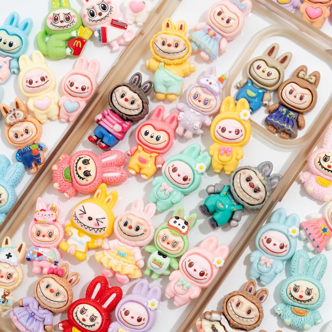 Decoden Resin Charms 50PCS Slime Charms Cabochon Craft Flatback Resin Supplies for DIY, Scrapbooking, Decoden, and Phone Case Decoration (Bright Colors)