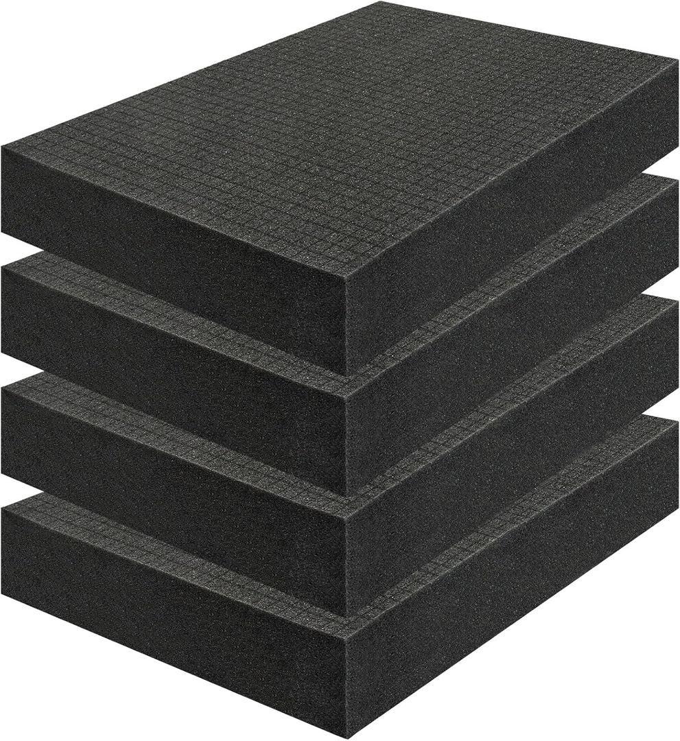 PINGMIC Gun case foam -16 x 12 x 2 Inch Pick and Pluck Foam Sheets - Pick Apart Insert Padding for Gun Case, Ideal for Storing Guns, Crafts, Cameras & More (4Pack)