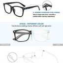 livho High Tech Blue Light Glasses - Advanced 99% Blue Light Blocking Computer Glasses - Anti Eyestrain & UV Glare Protection (*B10 Light Black+clear Grey)