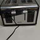 Mecity 4 Slice Toaster with Touch Screen Control, 4 Wide Slots, Stainless Steel Smart Bread Toaster for Bagels, Muffins, Waffles, Dual Control Panel, Timer, Defrost, Reheat, 120V 1650W