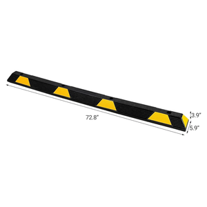 1 Pack 72" Heavy Duty Rubber Parking Curb, 55000 LBS Capacity Parking Stopper with Reflective Stripes, Garage Parking Floor Stop for Vehicles Truck Driveway