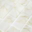 Subway Tile Peel and Stick Backsplash 10 Sheets Peel and Stick Wall Tiles Waterproof Self Stick Kitchen Backsplash 3D Marble Sticker Bathroom Wallpaper for Walls Laundry Room Gold 12"x12"
