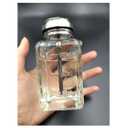 6 Oz/ 180ml Empty Glass Pump Dispenser Bottle, Square Refillable Push Down Pump Dispenser Alcohol Makeup Nail Polish Remover Bottles with Cap, 1 Pack (Metal Core)