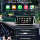 Portable Apple Carplay Screen for Car, Touch Screen with Wireless Android Auto, Car Audio Receivers with Voice Control, Mirror Link, Music Play, GPS Navigation, Built-in Customized Speakers (White)