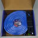 15Ft Flex Track, Flexible Race Car Track for Kids Toy with 10 Suction Cups, Rolls Up Portable Racetrack Compatible with Hot Wheels & Diecast 1/64th Cars, Birthday Gifts for Boys Girls (Blue)