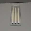 GenSwin Flameless Taper Candles with Remote Timer, Real Wax LED Flickering Candlesticks Battery Operated 3D Wick for Wedding, Party, Home(Ivory, 9.84", Set of 3)