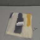 Woven Tufted Boho Throw Pillow Cover, Modern Decorative Geometric Irregular Black Ivory Yellow Striped Lines Cushion, Farmhouse Tribal Pillowcases for Couch Sofa Bedroom Living Room, 18 x 18 Inches