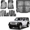 Vanseno Floor Mats & Cargo Liner for 2007-2018 Jeep Wrangler JK 4 Door All Weather TPE Rubber Protection Mat Accessories(for 2007-2018 Jeep Wrangler JK 4 Door)