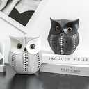 Asng Owl Decor Statue Sculpture for Home, Office, Bookshelf,TV Stand Decoration Resin Animal Sculpture Minimalist Style Crafts Gift for Friend or Family, Animal Lovers (Black)
