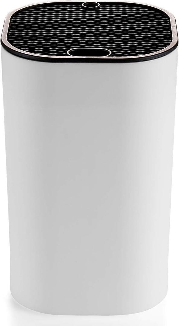 Universal Knife Block for Kitchen, WELLSTAR Knife Holder without Knives, Safe Space Saver Large Volume Stable Knife Storage with Scissors and Sharpening Rod Slot, Detachable for Easy Cleaning - White
