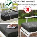 NettyPro Patio Cushion Covers Replacement Set 4 Water Repellent UV Resistant Outdoor Chair Seat Cushion Slipcover with Zipper and Tie, 24 x 22 x 4 Inch, Grey