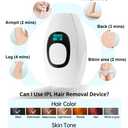 IPL Laser Hair Removal for Women and Men Permanent At-Home Lazer Facial Hair Epilator 999,999 Flashes Painless Hair Remover on Armpits Back Legs Arms Face Bikini Line