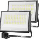 Olafus 2 Pack 150W LED Flood Light Outdoor, 15000LM Super Bright Work Lights Plug in, 6500K, IP66 Waterproof Exterior Floodlight for Stadium Yard Barn
