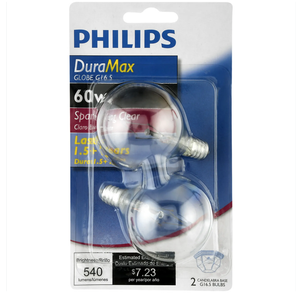Philips Light Bulbs, Globe, Sparkling Clear, 60 Watts