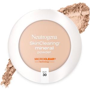 Neutrogena SkinClearing Pressed Mineral Powder Compact for Acne Prone Skin, Oil Absorbing Acne Makeup with Salicylic Acid helps to Cover, Treat & Prevent Breakouts, Buff 30,.38 oz