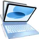 typecase Flexbook Keyboard Case for iPad 11th (A16, 2025) and iPad 10th Gen (10.9", 2022)  No Trackpad, 11-Color Backlight, 360 Rotatable, 7 Use Modes, Thin & Lightweight  Sky Blue