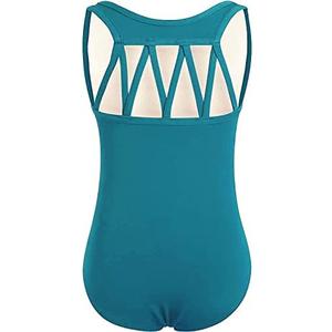 DANSHOW Tank Dance Leotards for Girls,Back M Straps.13-14Y, Turqoise