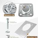 Recessed D Ring Tie Down Anchors 4 Pack (6,000 Lbs), Heavy Duty Trailer Floor Tie Downs and Anchor Points for Securing Cargo, Equipment, ATV, UTV, Truck Silver