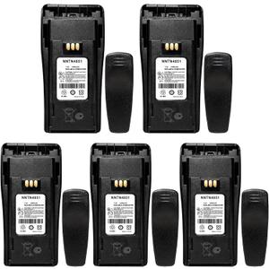 5 Pack NNTN4851 NNTN4851A NNTN4496 NNTN4497AR NNTN4970A 7.2V 2200mAh Ni-MH Two-Way Radio Battery Replacement for Motorola CP040 CP140 CP150 CP160 CP180 CP200 PR400 EP450+Belt Clip