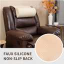 Faux Leather Neck Pillow for Recliner ChairMemory Foam Headrest Pillow for Recliner SofaNon-Slip Adjustable Recliner Headrest Pillow for Neck Pain Relief in Home, Office, Travel (Cream)