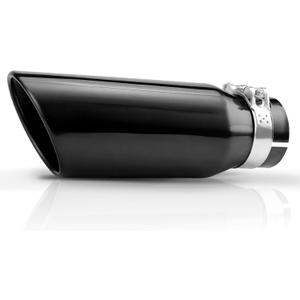 A-KARCK Exhaust Tips Black Chrome 3" Inlet, Muffler Tip with Never Fading and Peeling Coating, 3" Inlet to 4" Outlet 12" Long