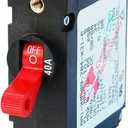 Blue Sea Systems A-Series Toggle Single Pole Circuit Breakers (Red)