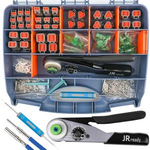 JRready DW5011 Deutsch Connector Kit - DT Connectors 2 3 4 6 Pin, Size 16# Solid Contacts16-20 AWG, Deutsch Crimp Tool & Pin Removal Tool. IP68 Waterproof Automotive Electrical Connectors