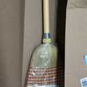 Corn Broom with Wood Handle Heavy Duty Indoor Outdoor Broom (1 1/4 Inch Handle)