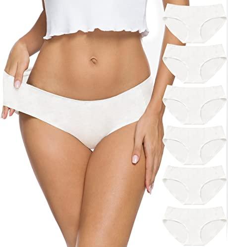 Altheanray Women’s Cotton Seamless Underwear Breathable, Cotton Hipster Panties for Women (3028S-White), Small
